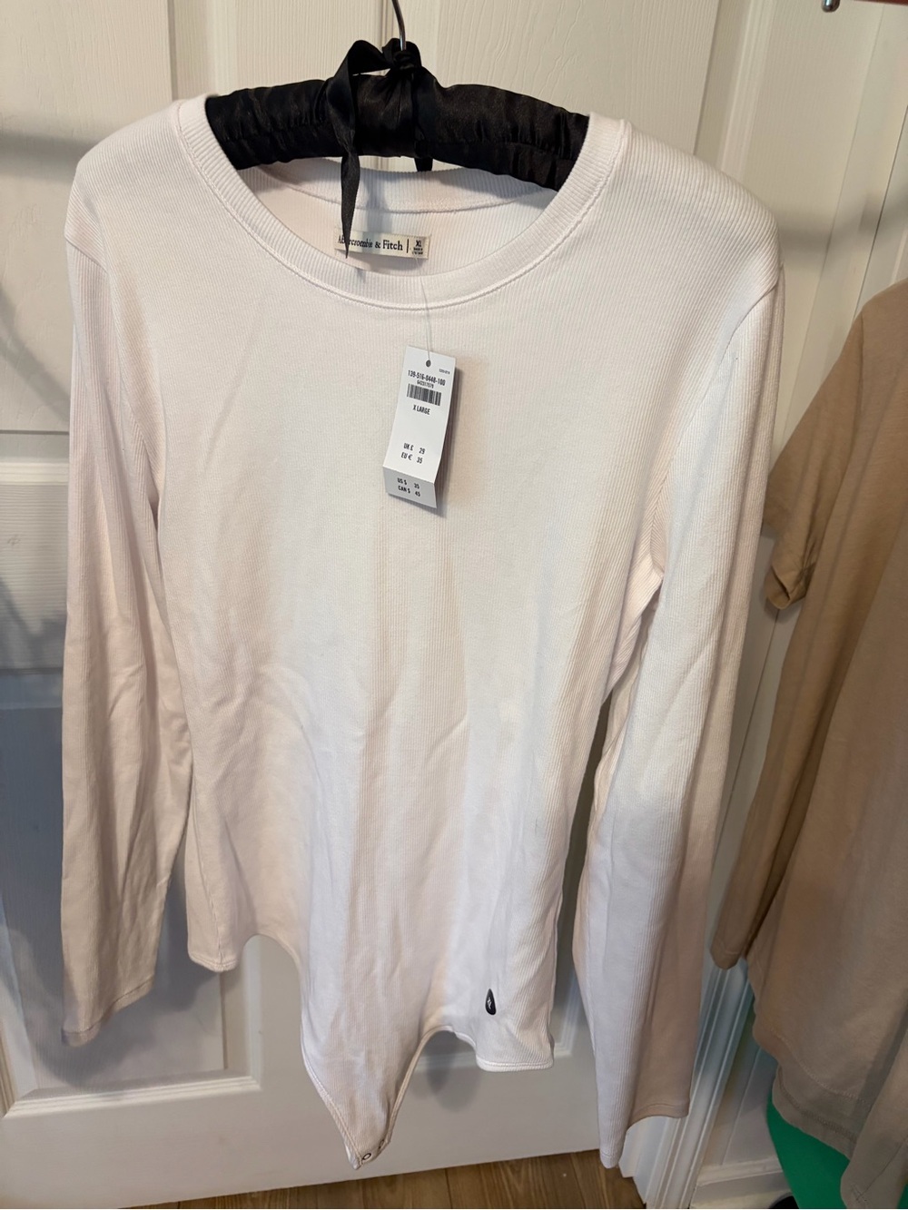 Abercrombie & Fitch Women's White Ribbed Bodysuit NWT
